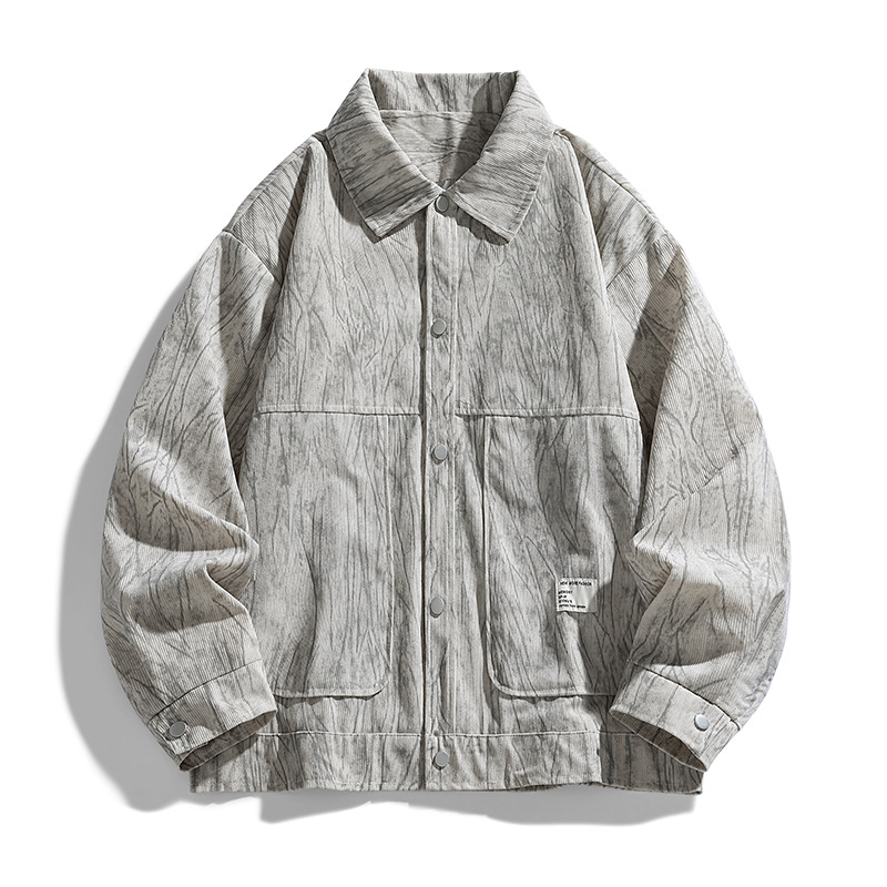 Trendy Plus-Size Men's Clothing for Big and Tall Individuals, Spring and Autumn Versatile Casual Fashion Lapel Jacket, Loose Oversized Jacket