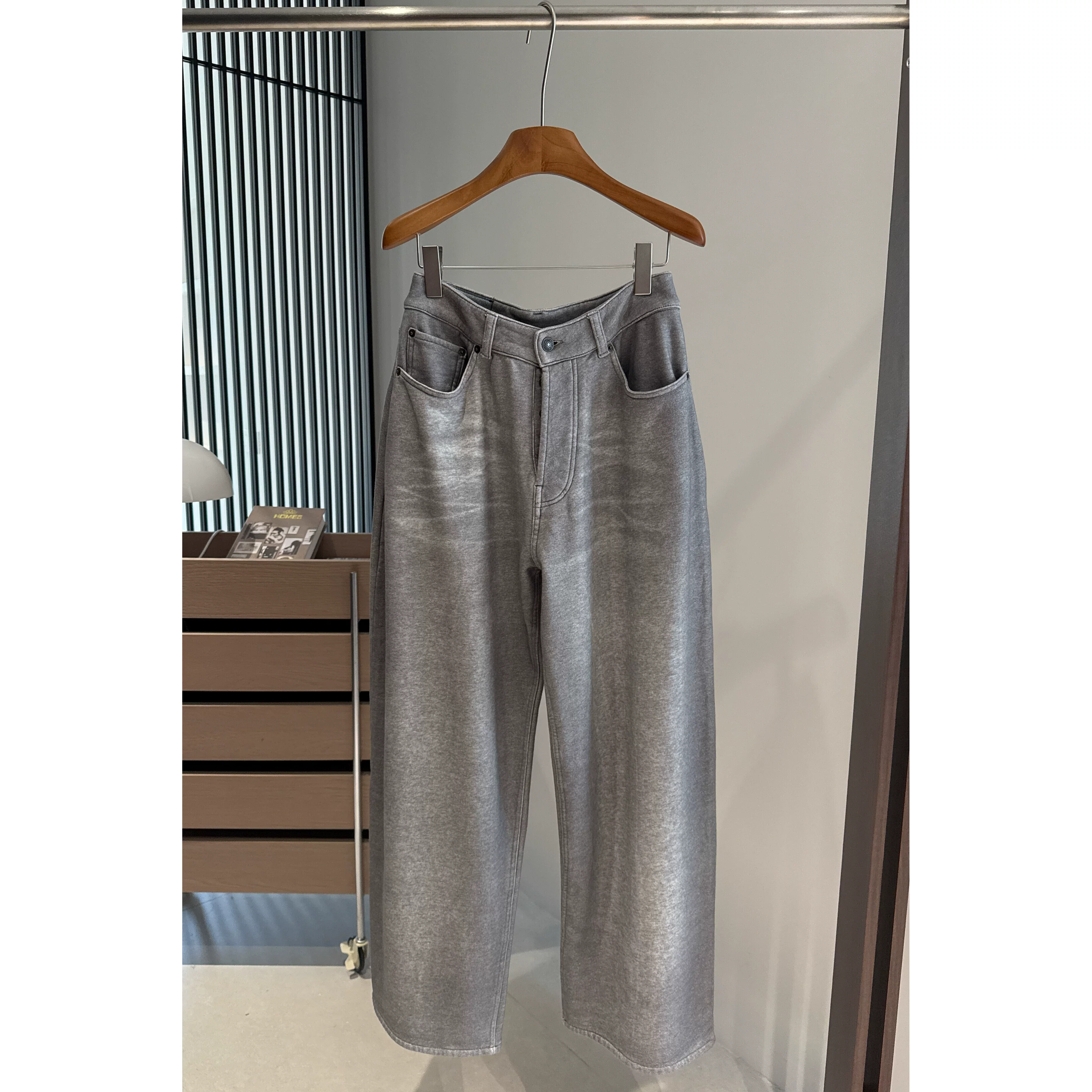 God level printing 25FW heavyweight digital printing cat whisker washable men's and women's casual loose wide leg pants and sweatpants