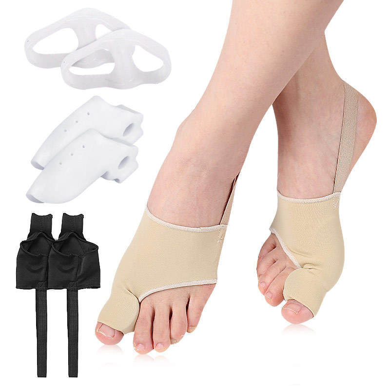 Hallux Big Foot Bone Protruder Thumb Inside and Outside Double Ring Overlapping Toe Separator Double Hole Soft Anti-wear Set