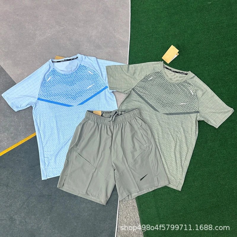 Summer New Spot Quick-drying Sports Stretch Shorts Men's Summer Loose Fitness Running Basketball Pants Set