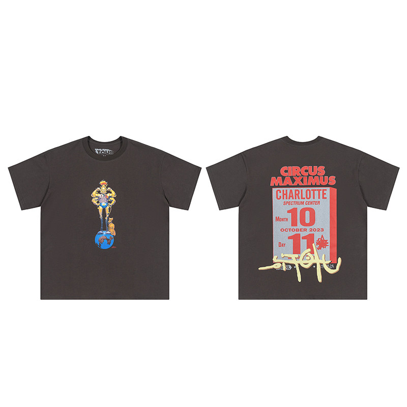 Ts Circus Letter Print Short Sleeve