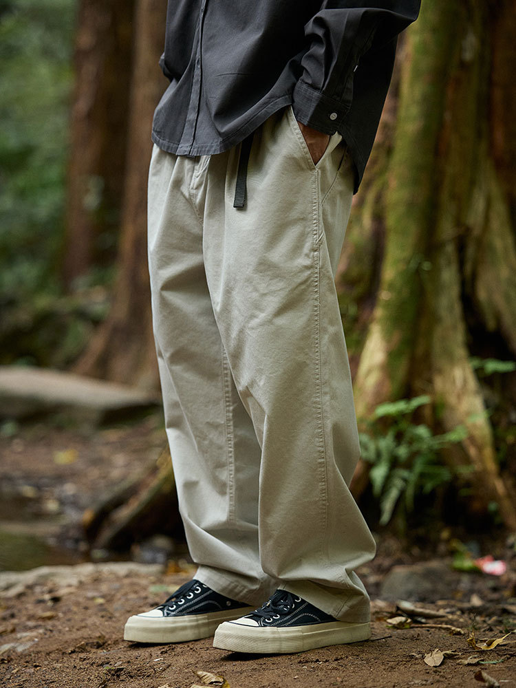 Trs Japanese Trend Series | 26Ss Fine Twill Cotton Washed Loose Casual Chino Tapered Pants for Men and Women