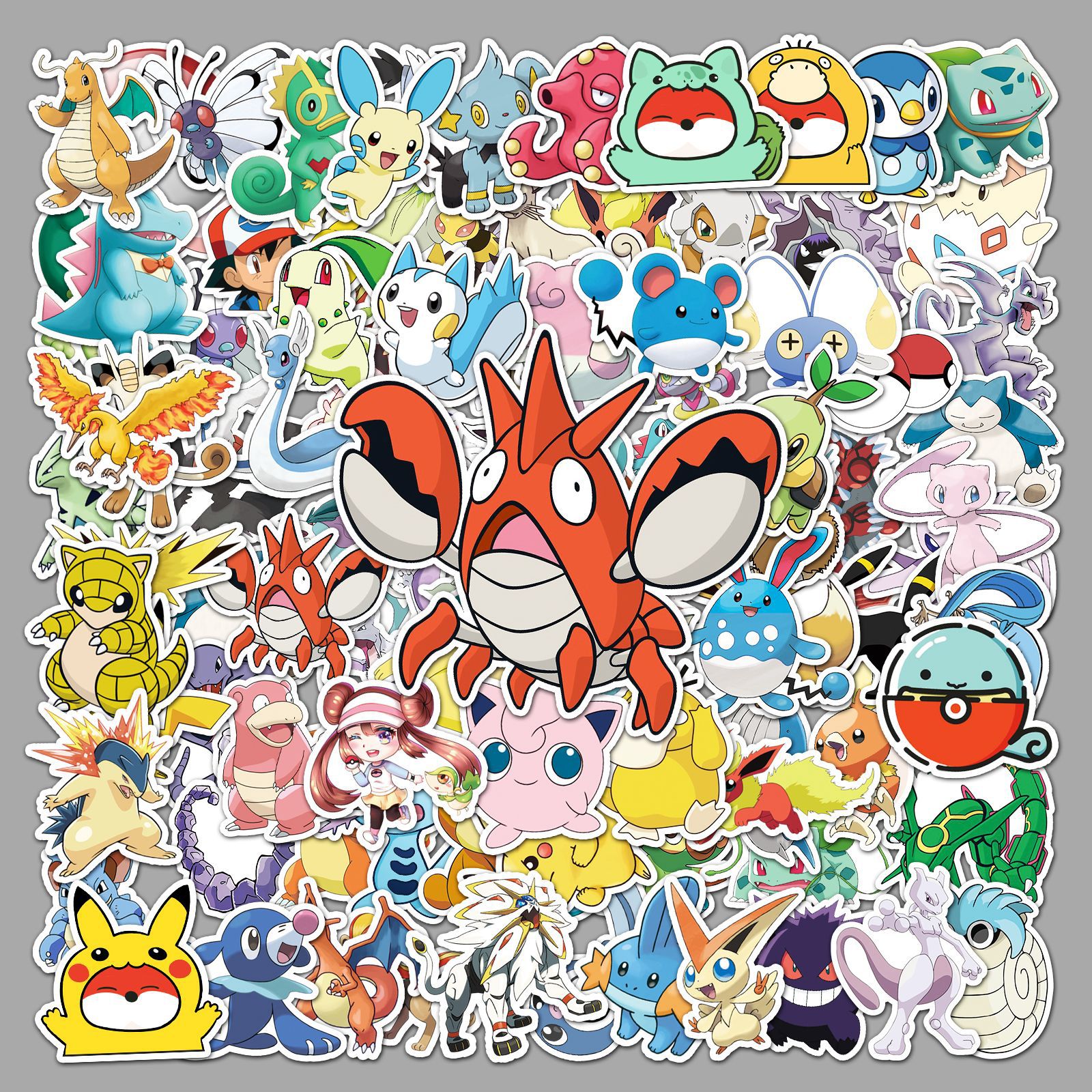 100 sheets do not repeat Pokémon graffiti cartoon cartoon goo card hand account DIY skateboard luggage sticker PVC