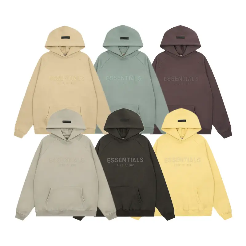 FEAR OF GOD double-line ESSENTIALS men's and women's American-style high street loose hooded sweater coat for autumn and winter