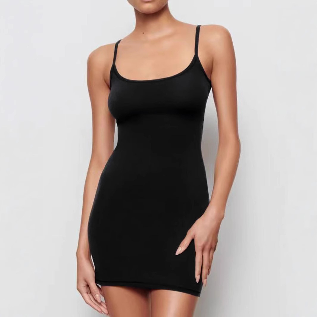 Kardashian Skims Alternative Peach Pure Desire Slim Peach Hip Strap Dress Sexy Short Skirt