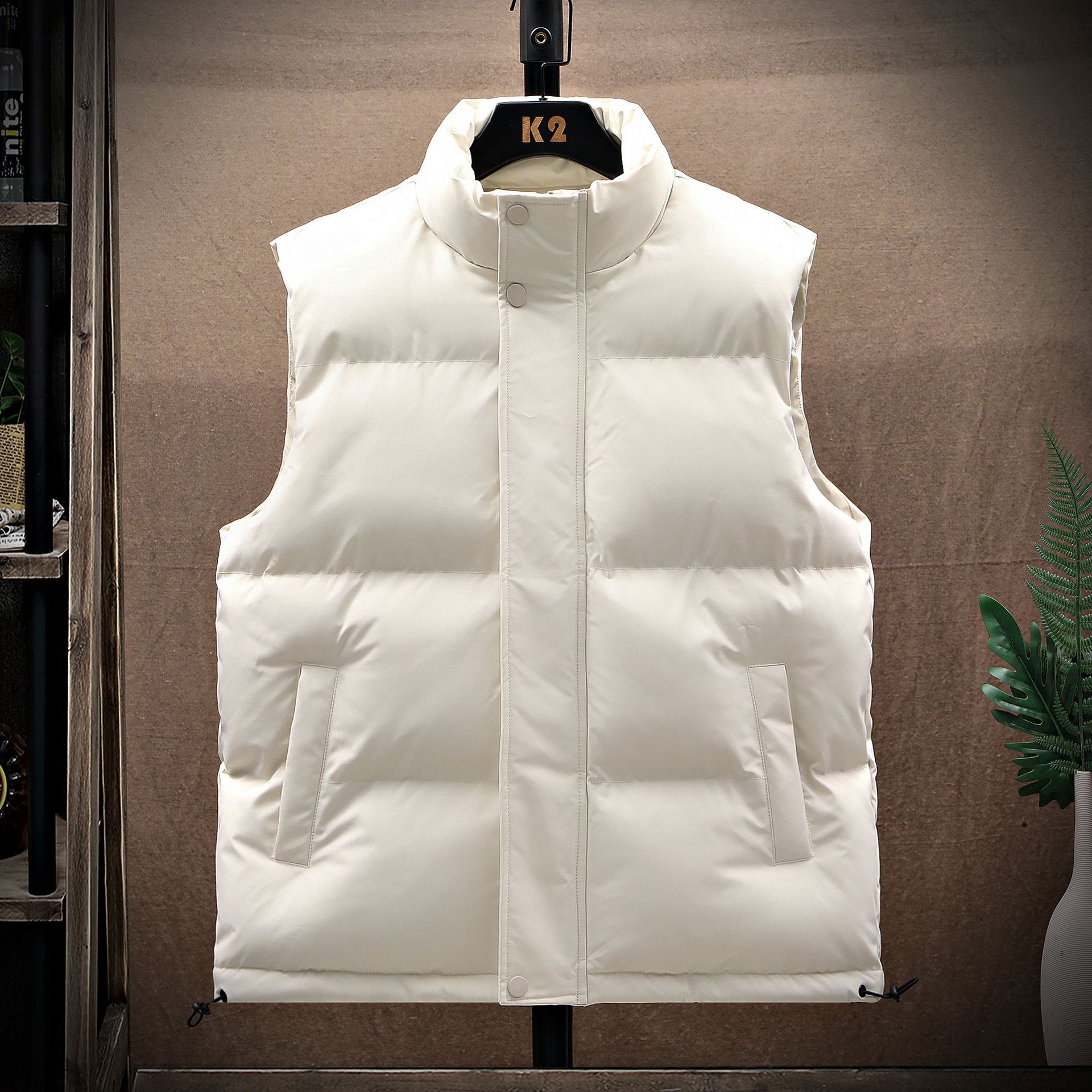 Cross-border explosions down cotton vest men's autumn and winter thick warm waistcoat new cotton vest coat trend