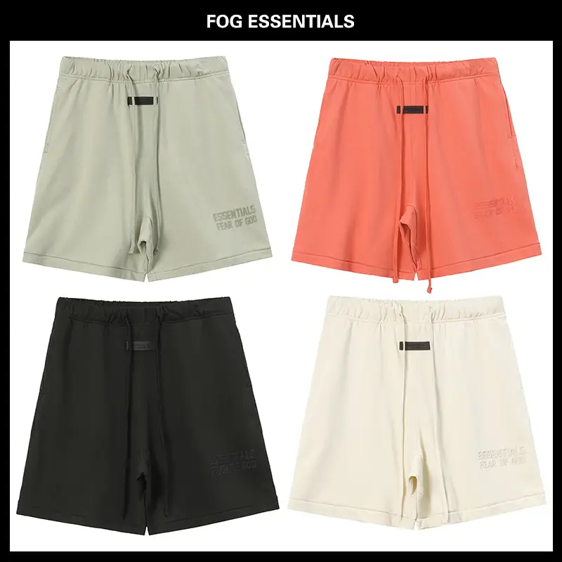 High Version Fog Essentials Hhh High Street Multi-Line Flocked Letters Loose Sports American Style Shorts