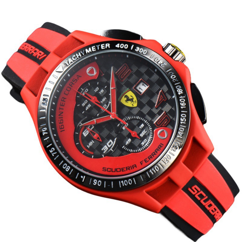 Six-pin Full-function Chronograph Rubber Belt Men's Farah Brand Casual Running Seconds Chronograph F1 Watch Foreign Trade Explosions