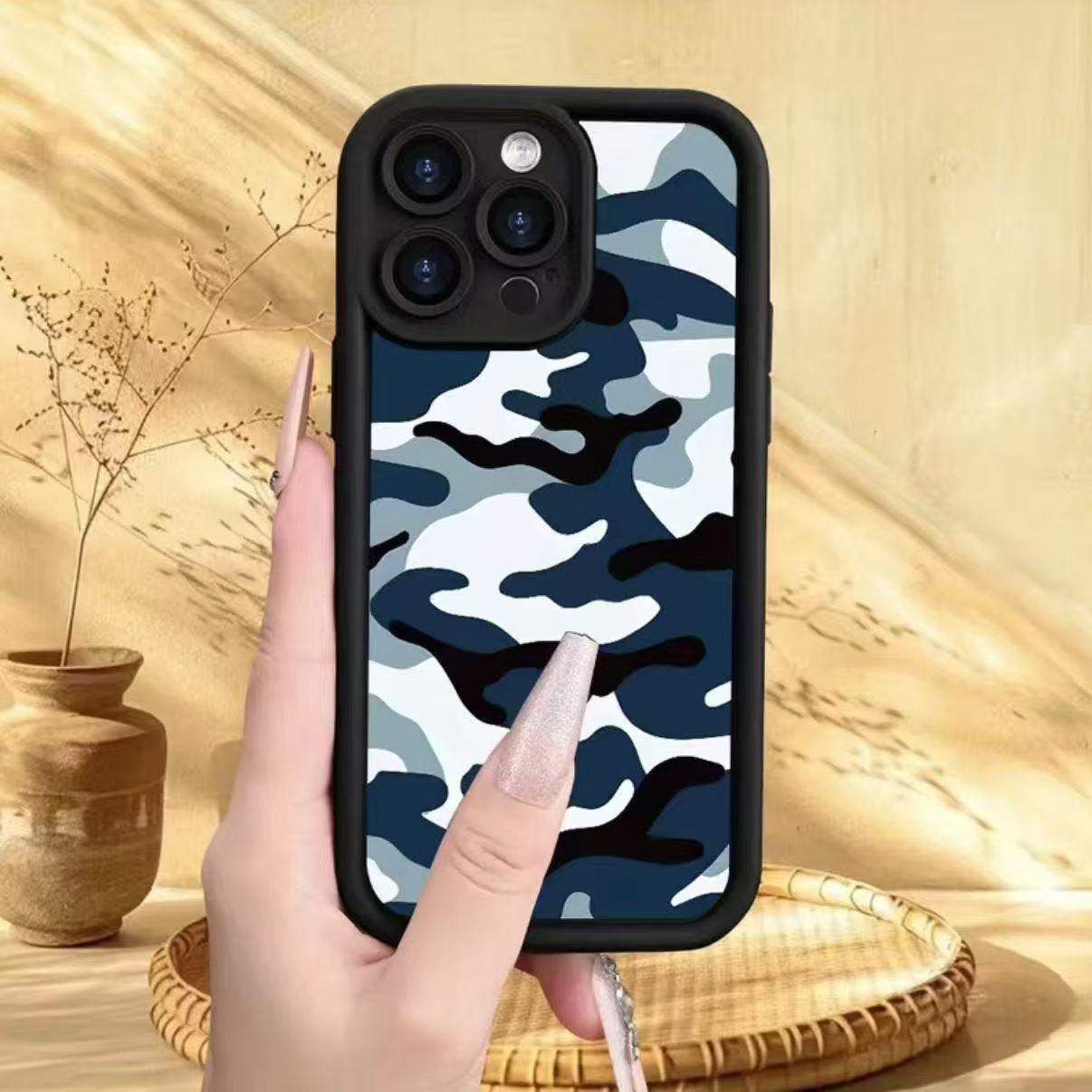Cross-Border Camouflage Suitable for Apple 17Promax Mobile Phone Case Japanese and Korean Ins Style Iphone16/15/14 European and American 13/