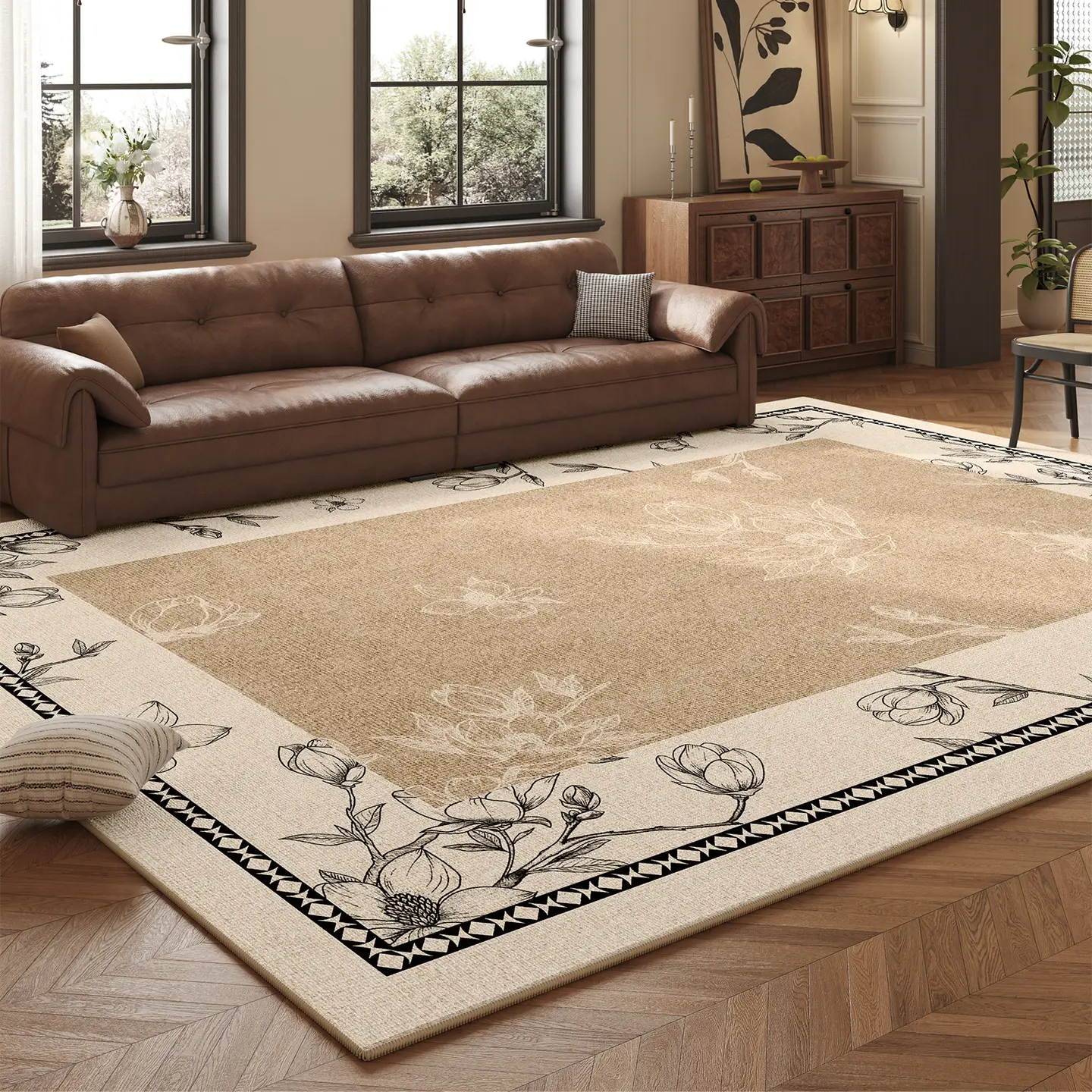 Rug Living Room2025 New arrival Washable Wipeable French Bedroom Bedside Blanket Sofa For Home Soundproof Floor Mat Large Area