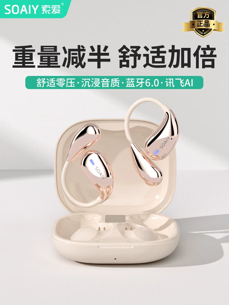 Soaiy Gd31 Over-Ear Wireless Bluetooth Earphones, Air Conduction, Open Design, Non-In-Ear, 2026 New Model