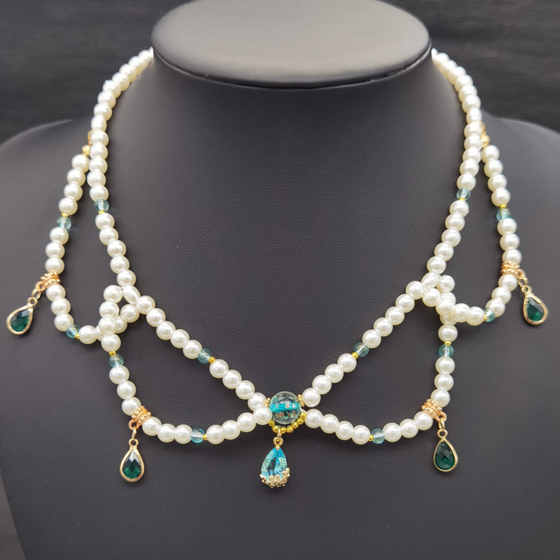 Chuyun Soft Pearl Necklace Choker Vintage Court Style Pearl Necklace Ming Dynasty Hanfu Accessories