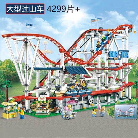 China Building Blocks Amusement Park Large Roller Coaster Electric Version 10261 Children's Assembly China Building Blocks Toy 15039