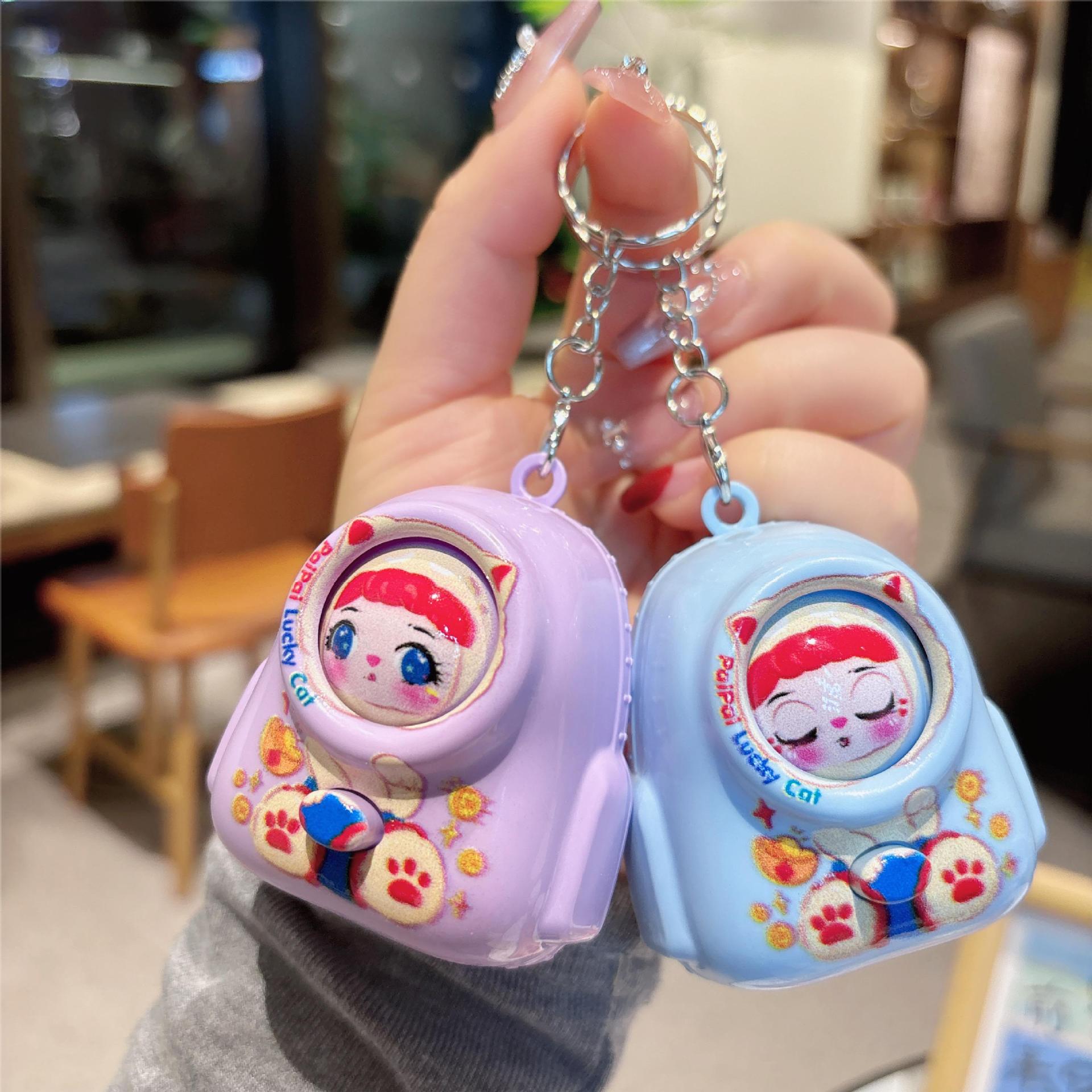 Creative Cartoon Nezha Expression Backpack Keychain, Fun Face-Changing Expression, Cute Trendy Toy, Three-Year-Old Hanging Ornament Gift