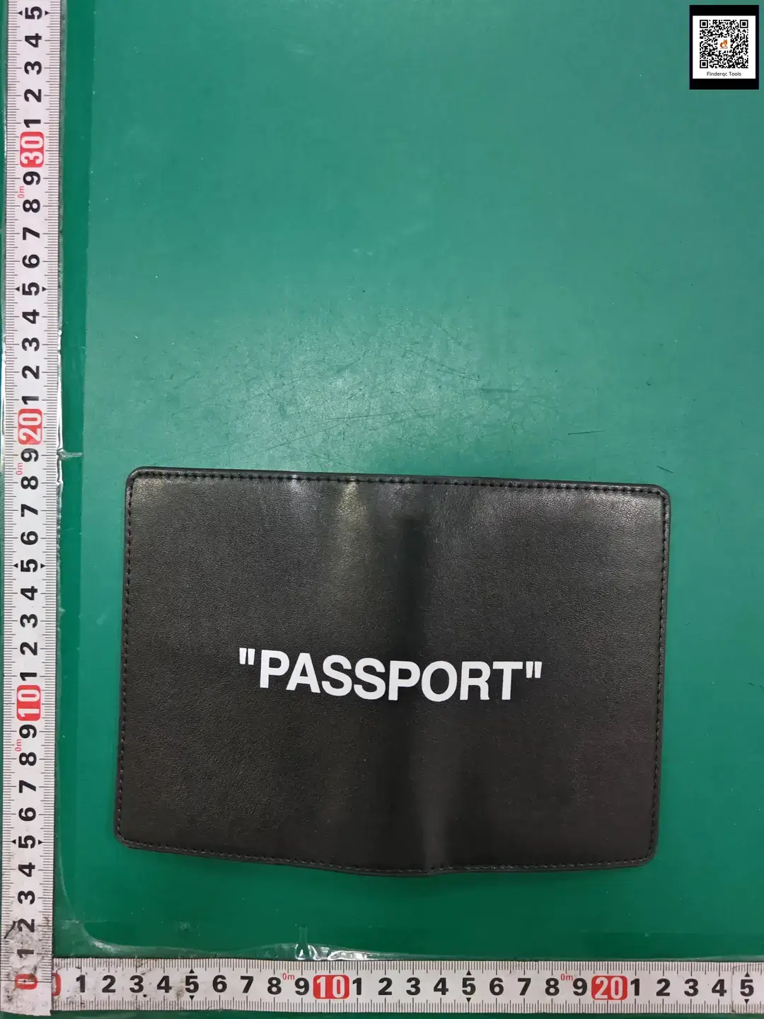OFF-WHITE "PASSPORT" Leather Passport Holder Black