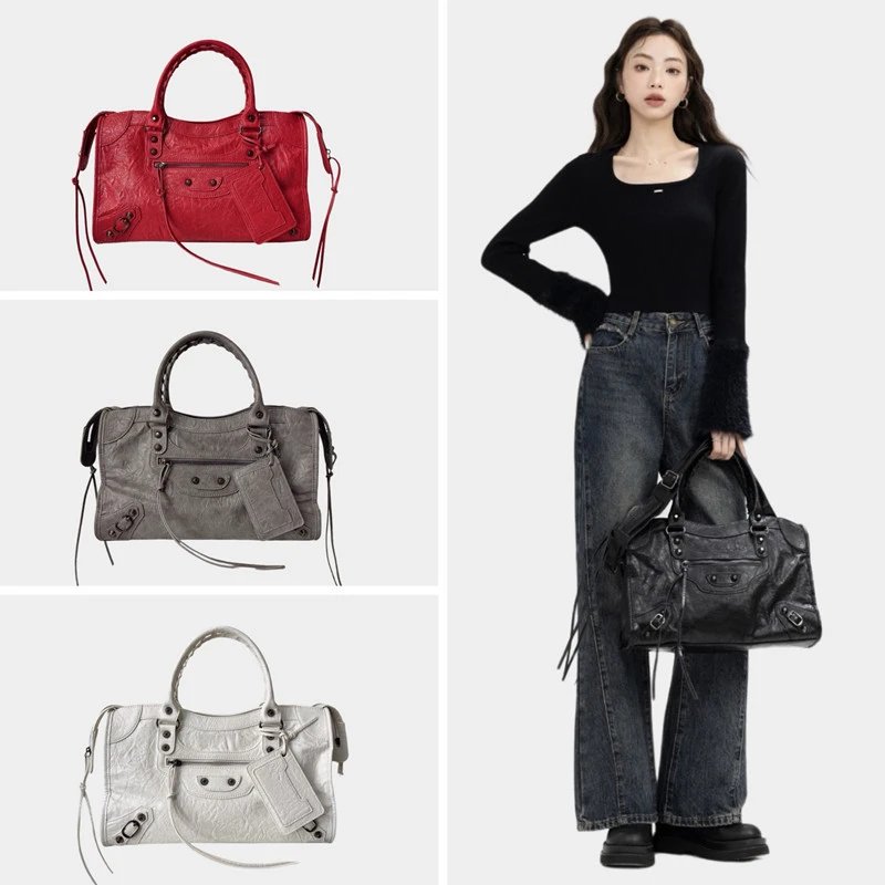 Rivet machine trendy one-shoulder French bag retro crossbody bag ins bag high-end hot girl portable pillow car bag Paris * No quality problems cannot be returned without reason Foto QC de WEIDIAN na Qualit.ly