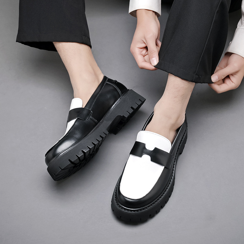 Cross-Border Large Size Men's Toe-Toe Leather Shoes Thick-Soled Formal Business Casual Shoes Loafers Workplace Versatile Men's Shoes