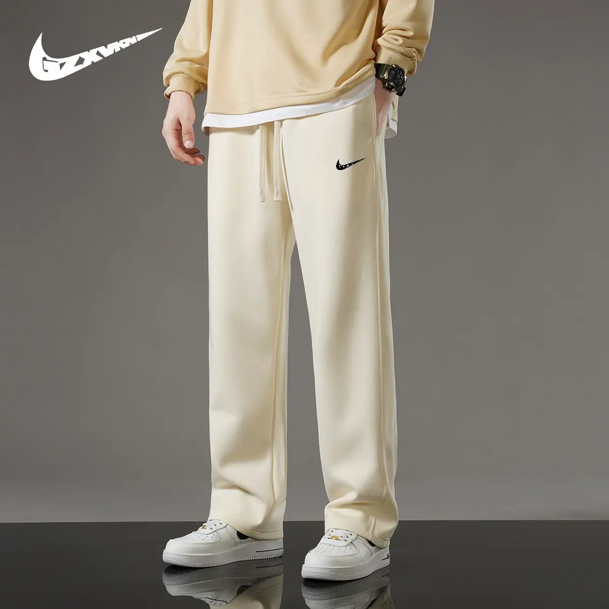Men's 2025 Autumn and Winter Outdoor Sports Casual Pants Trendy Brand Student Couple Fleece Thickened Jogger Sweatpants Women
