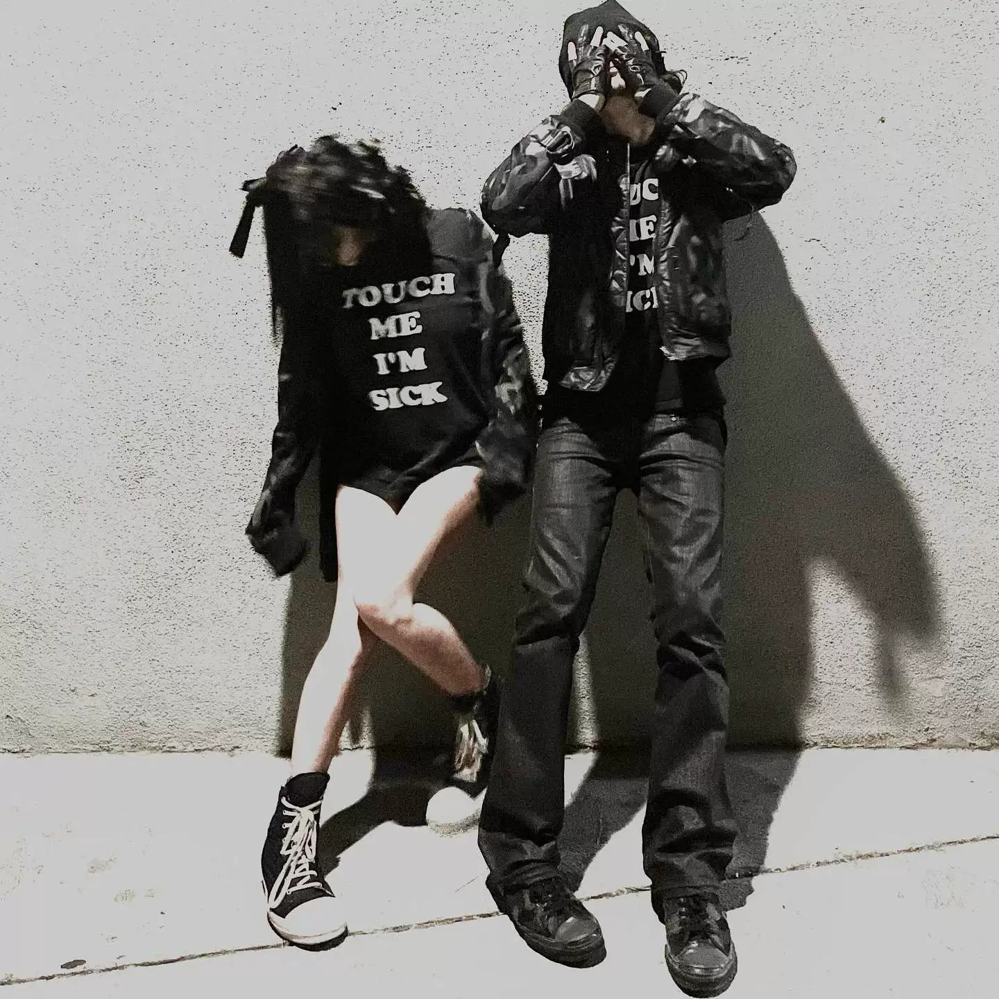 Number Nine Touch Me Black and White Basic Casual Short Sleeve Couple's Same T-shirt