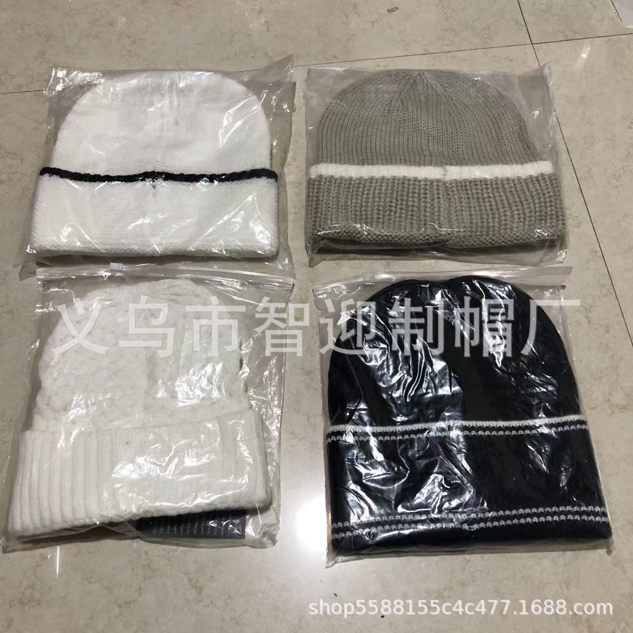 Foreign Trade Live Broadcast Autumn and Winter New High-Quality Knitted Hats, Fashionable and Versatile Lettered Beanies Wholesale