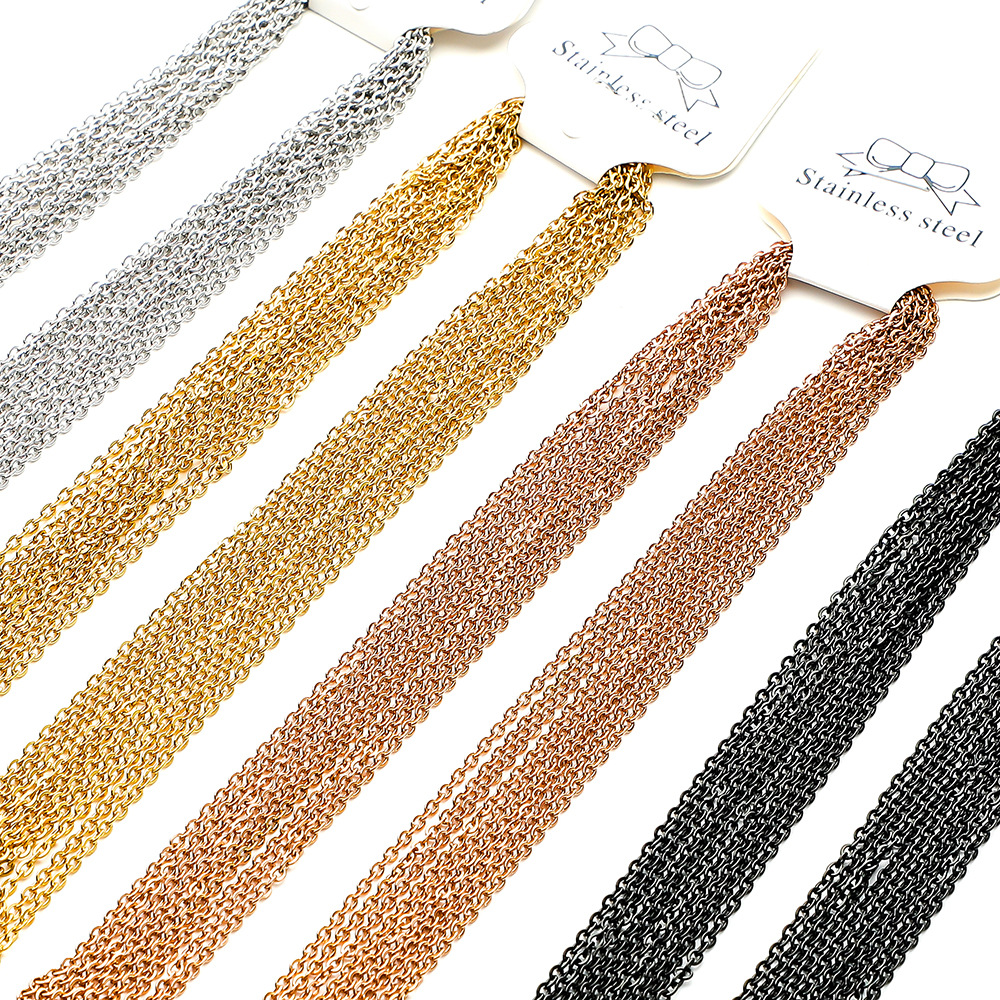 Color-retaining Stainless Steel Cross Chain Necklace Base Chain DIY Titanium Steel Jewelry Labor Chain Clavicle Chain Finished Chain