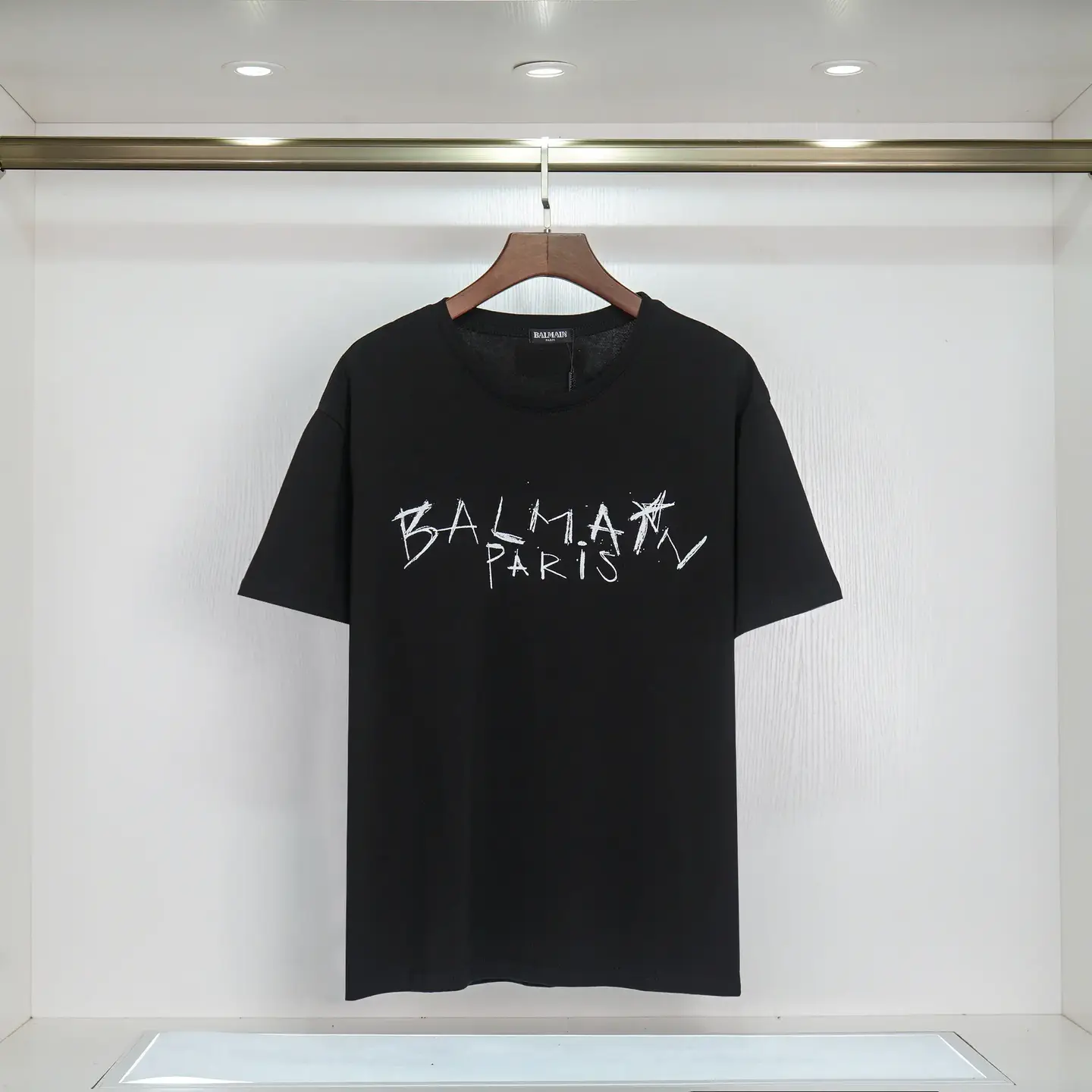 Balmain Paris printed crew neck short sleeve t-shirt