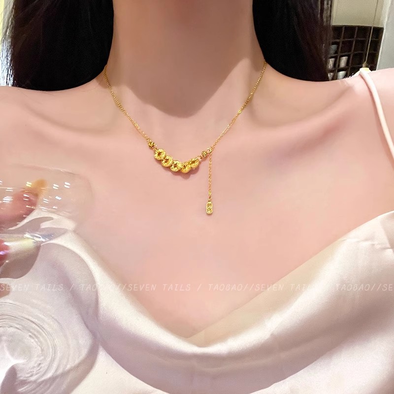 New Chinese-Style Five Emperors Coin Titanium Steel Necklace for Women, 2026 New Model, Light Luxury Niche High-End Neck Chain Accessory Wholesale
