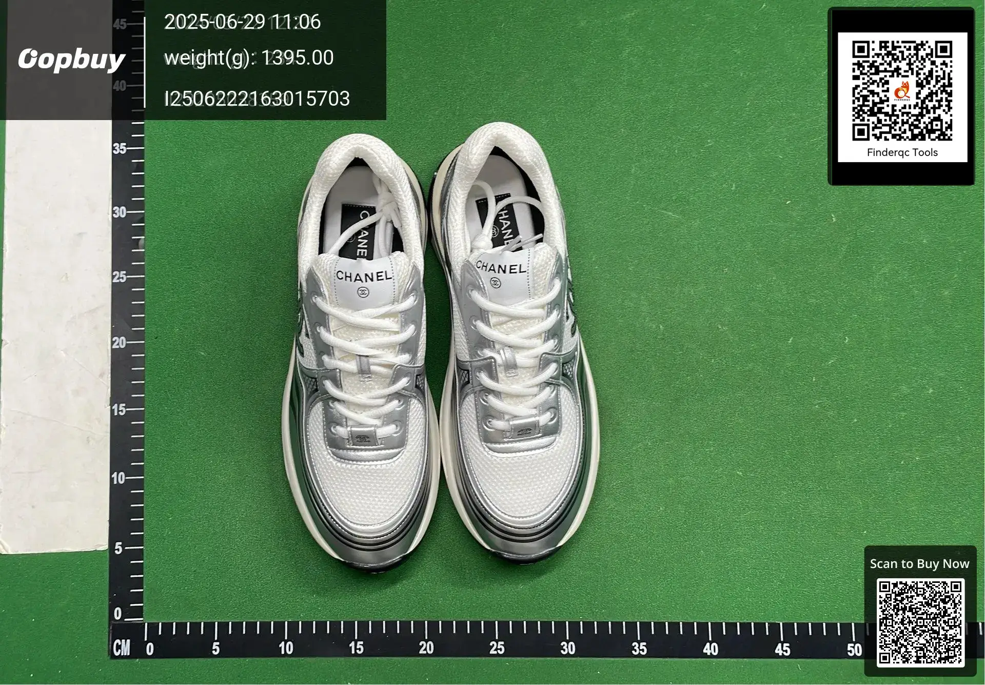 Chanel sneakers white silver