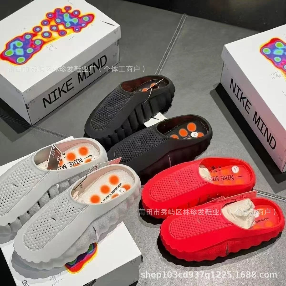Putian Shoe Factory 26 new style Mind-001 slippers, foreign trade training shoes, Baotou men and women's sports casual sandals Fotografie QC de pe WEIDIAN pe Qualit.ly
