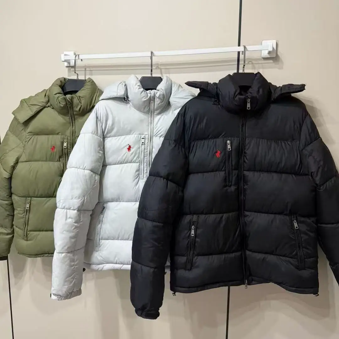 Cross-Border Little Red Marco Detachable Hat Thickened Warm Classic Men's down Jacket Cotton Jacket