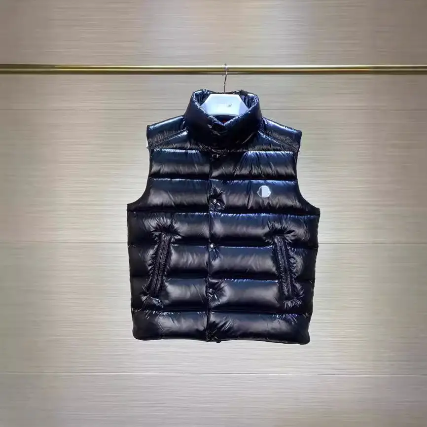 European goods down vest men's hatless short 2024 winter collar shoulders undershirt jacket thickened warm tops
