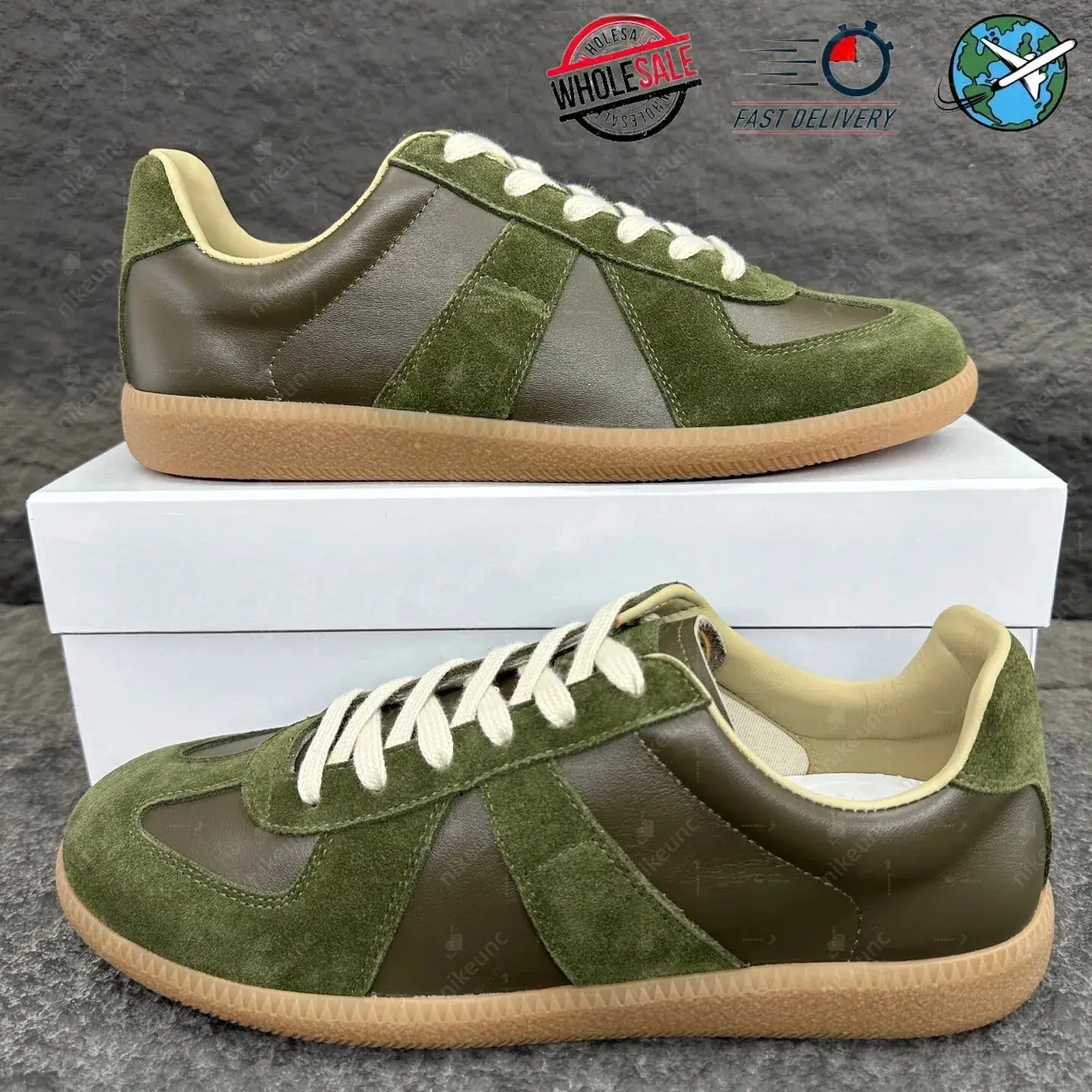 In-Stock 2025 Popular German Training Shoes Foreign Trade High Version Genuine Leather High-Quality Comfortable Versatile Couple Casual Low-Top Sneakers