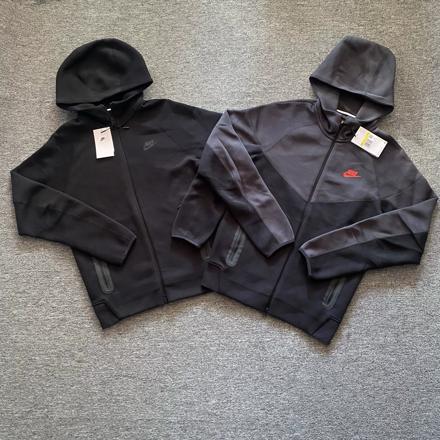 Nike Tech Fleece Men's Knitted Double Zipper Hooded Jacket Fb7922-013
