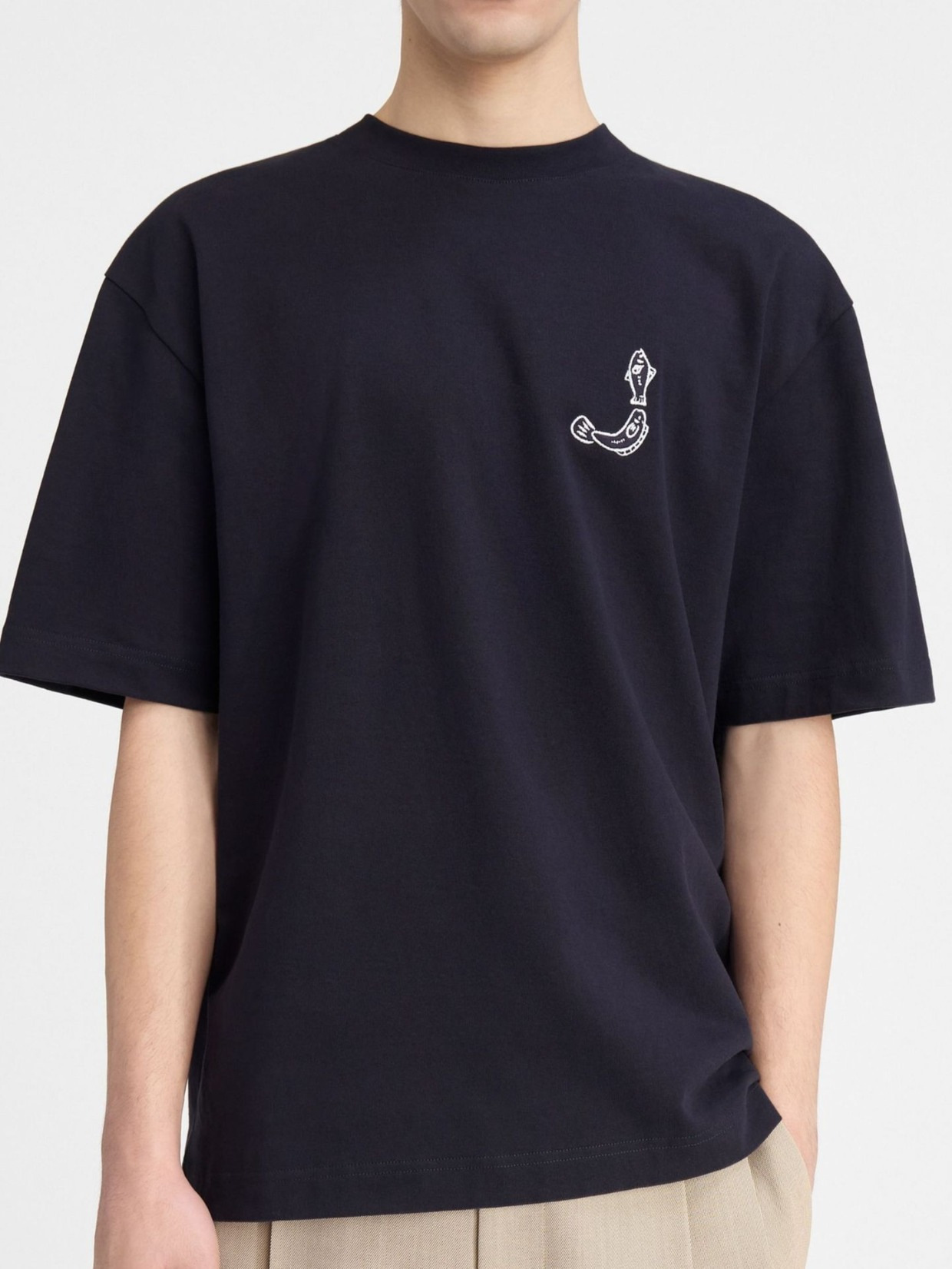 2025 Trendyy Men's Letter Printed Short-Sleeved T-Shirt Cotton Round Neck Loose Casual Pullover Breathable Bottoming Top