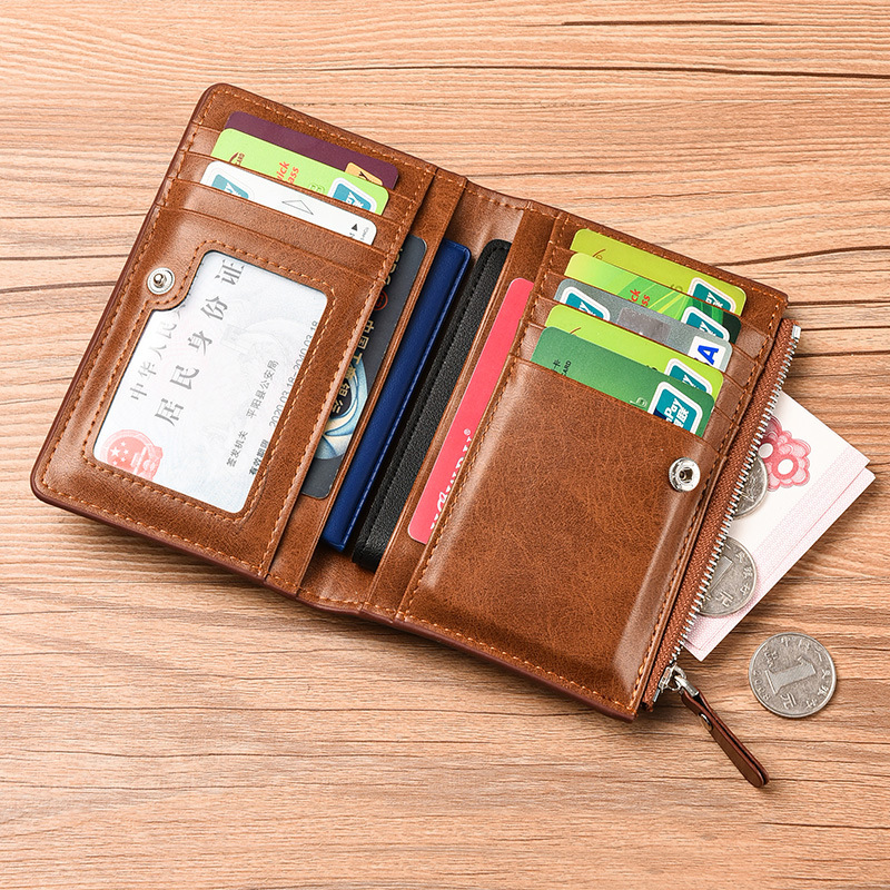Cross-border new men's card holder vertical multi-functional PU certificate money card holder retro multi-card position long coin purse