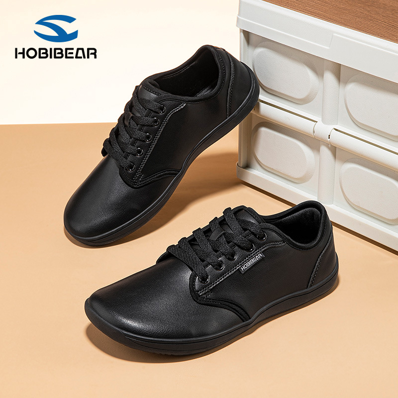 Hobibear Leather Men's Shoes Autum Sports Shoes Casual Stain-Resistant Wide-Toe Shoes Export Walking Shoes Factory Direct Sales