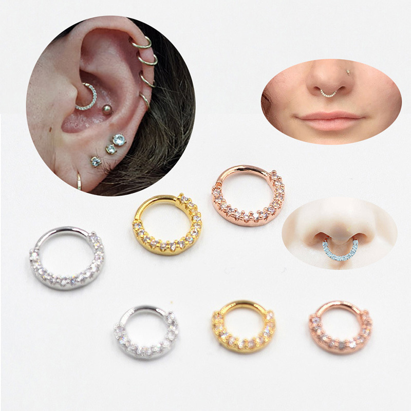Aliexpress Earrings and Nose Rings, Copper Electroplated Diamond-Encrusted Nose Jewelry, European and American Jewelry Manufacturers Direct Sales, Wholesale Earrings