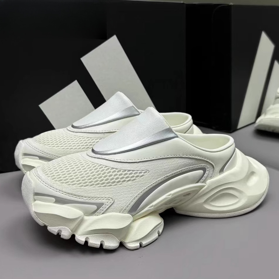 Putian Mecha Cyber ​​Muller White Gray Small White Shoes for Men and Women Cross-Border Eva New Thick-Soled Heightening Casual Half-Slippers