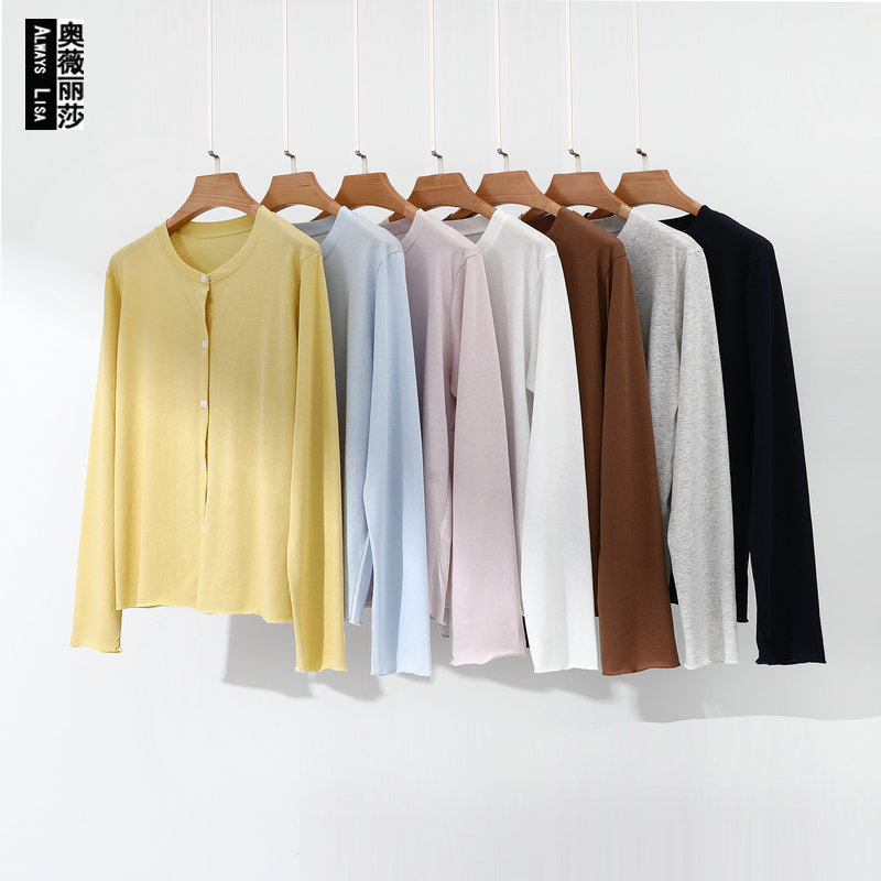 Micro-transparent Simple Linen Shirt Women's Summer Thin Design Sense Casual Loose Blouse Jacket Cotton Linen Shirt Cardigan