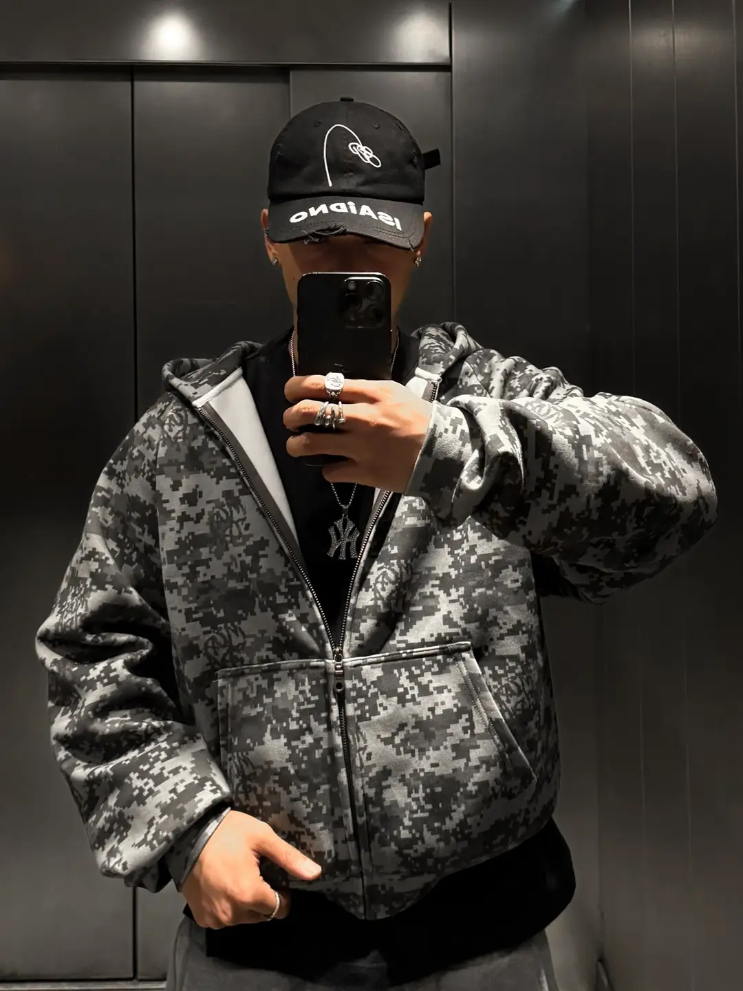 Cross border trendy mertra full zip cardigan hooded sweatshirt American retro street hip-hop jacket for men and women