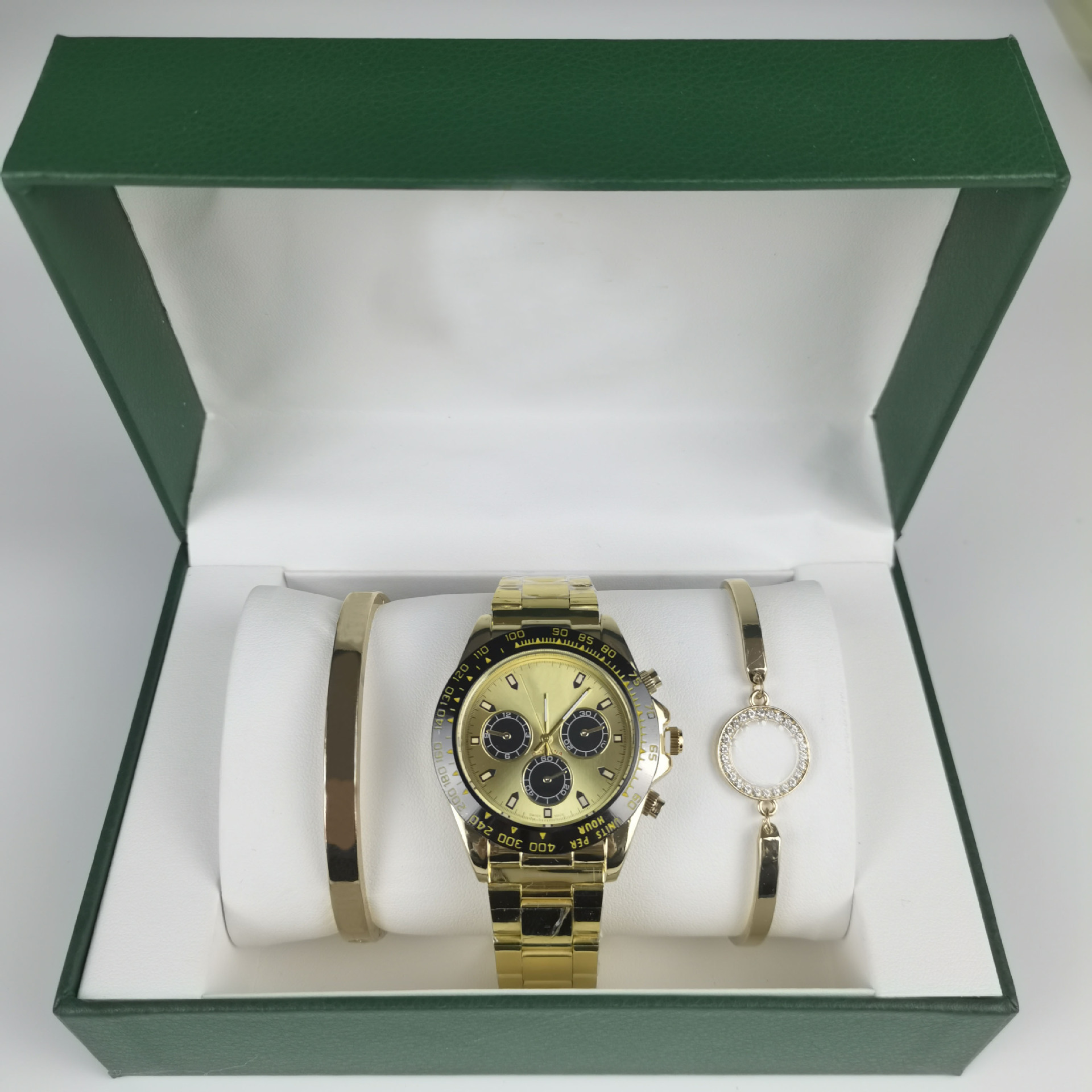 3-Piece Set of Swiss Fashion Business Watches for Men, Waterproof Steel Strap Watches, Multifunctional Men's Watches, Cross-Border Supply Wholesale