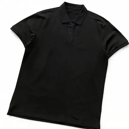 Left Side Embroidered with Small Embroidery, Four-Color Turn-Down Collar Short Sleeves 77040557