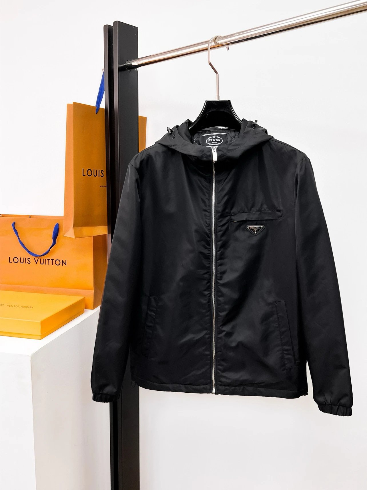 Prada Black Hooded Jacket