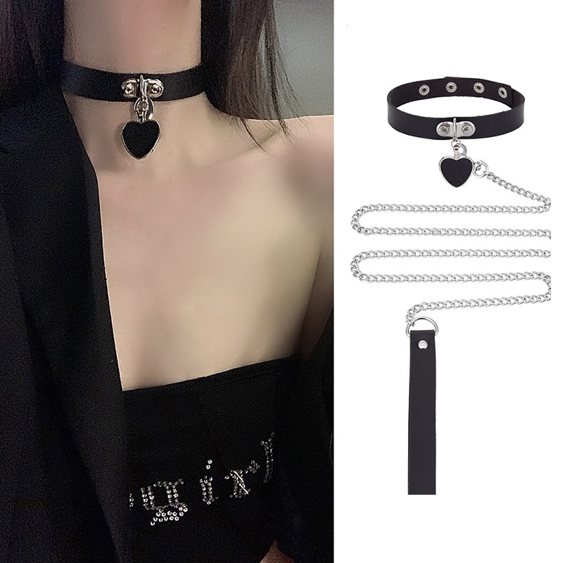 Bell Love Traction Rope Collar Diablo Punk Spice Girl Necklace Niche Design Pure Desire choker Necklace