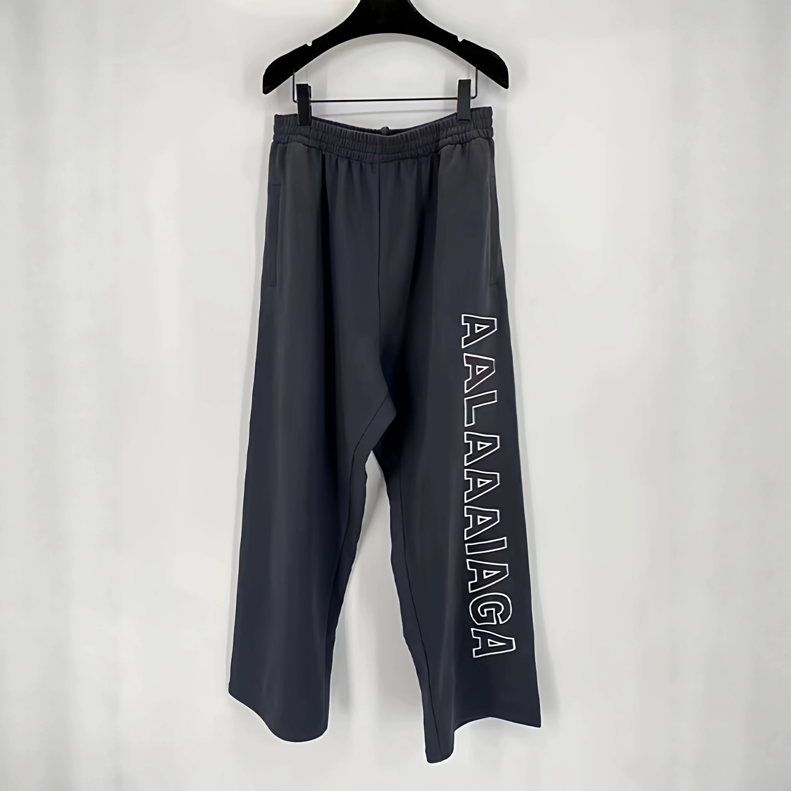 Top of the line version! Classic Parisian style embroidered letters on the side, pure cotton loose straight leg casual pants for men, long pants