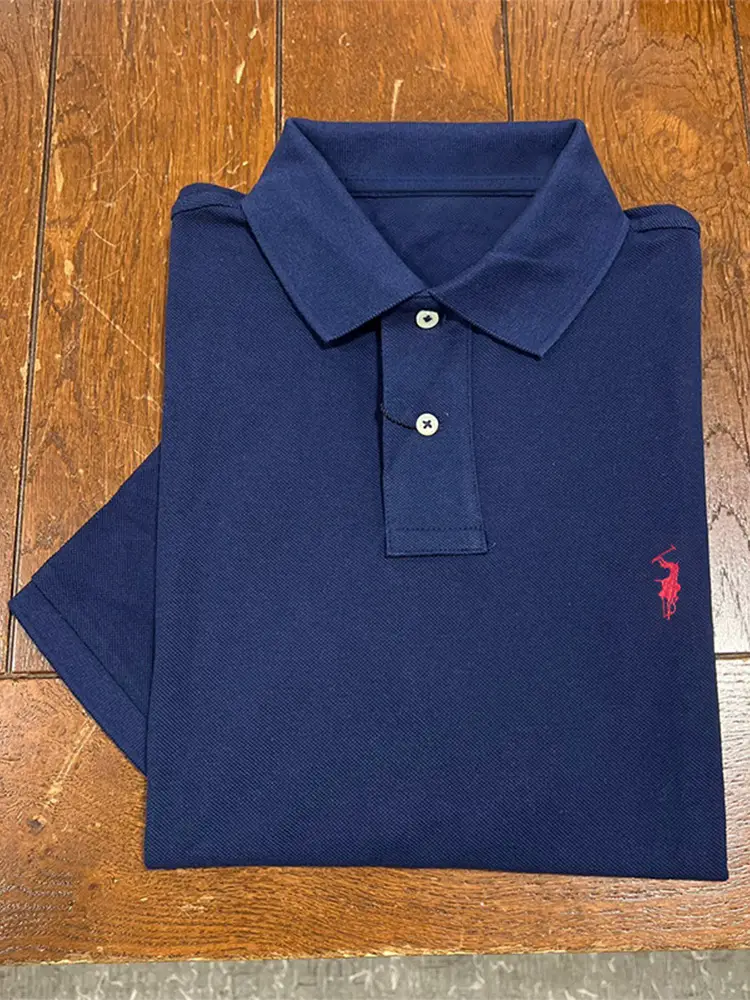 Paul pure cotton Classic Pony Logo Polo Shirt Men's Business Casual Summer Thin Lapel Short-Sleeved T-Shirt Men's T-Shirt