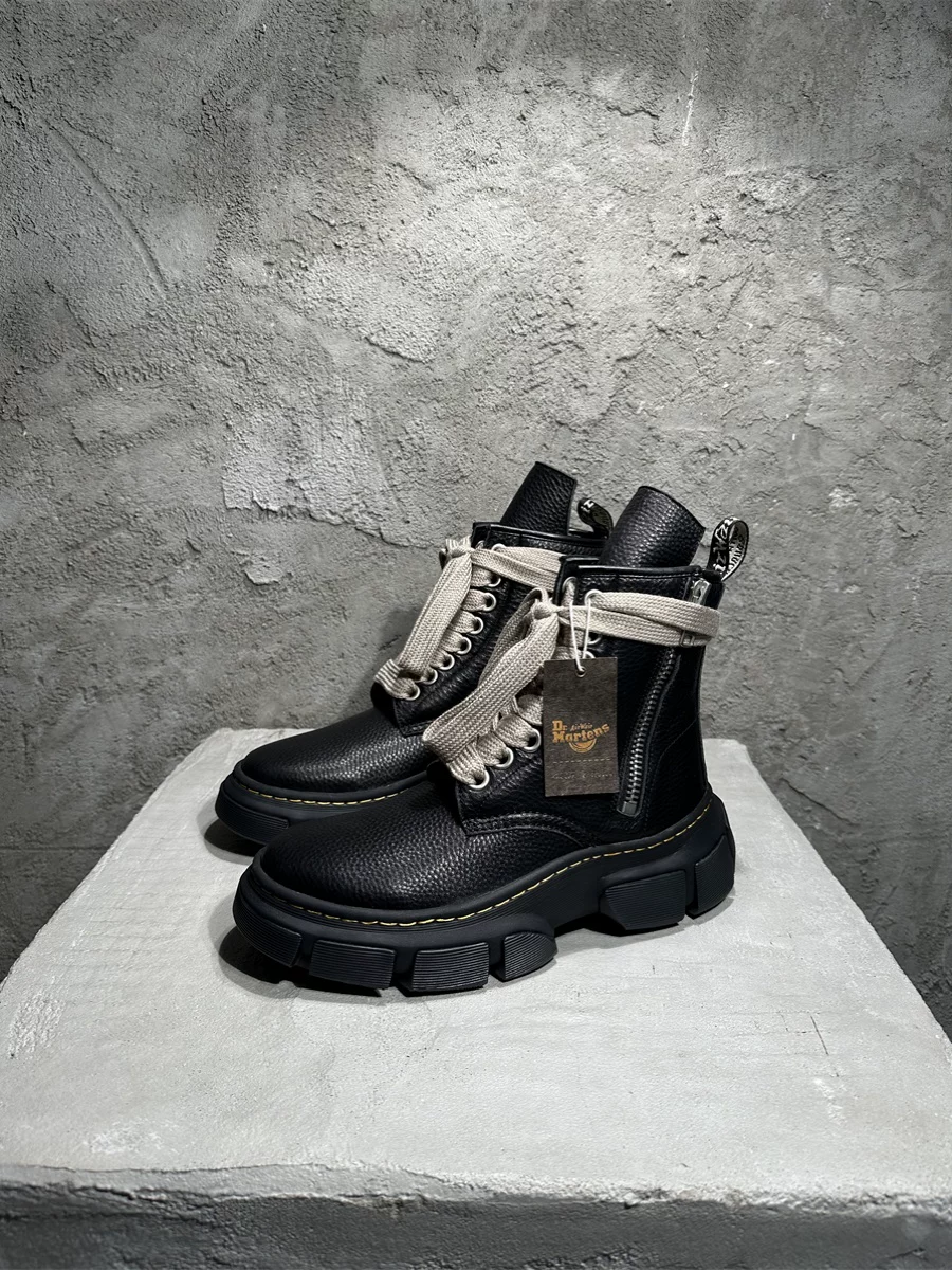 Dark Ro Collaboration Dr Retro Thick-Soled Sneakers Genuine Leather Short Boots British Martin Boots Sports High-Top Casual Shoes Xuanzhan