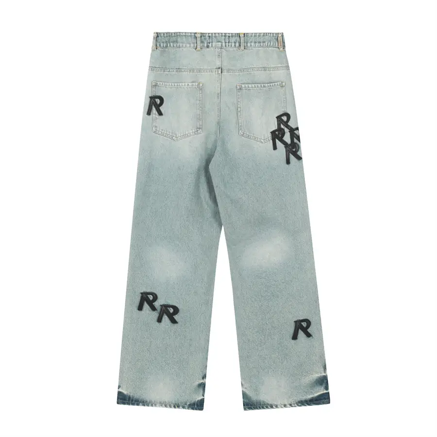 Represent Casual Denim pants Men Sports Casual Pants High Street Washed Distressed Loose Straight-leg Pants