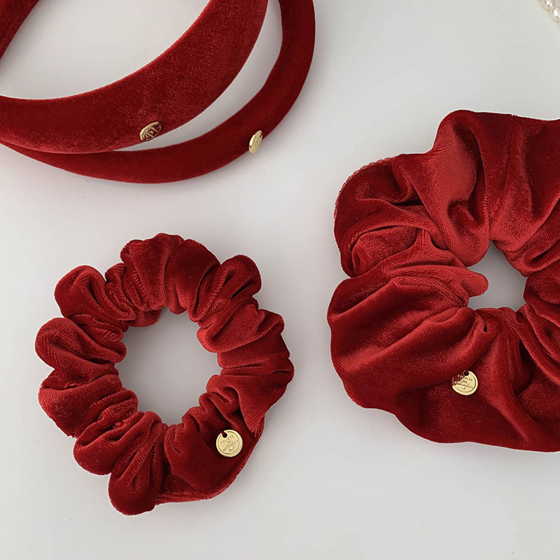 Red Series ~ English standard sponge headband hair rope series all-match high Skull top headband high-grade hair accessories