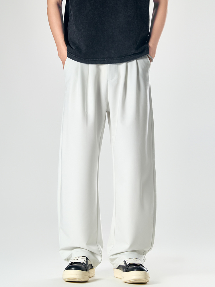Laike Spring New High-End Casual Men's Trousers Trendy Versatile Drapey Loose Wide-Leg Straight Pants